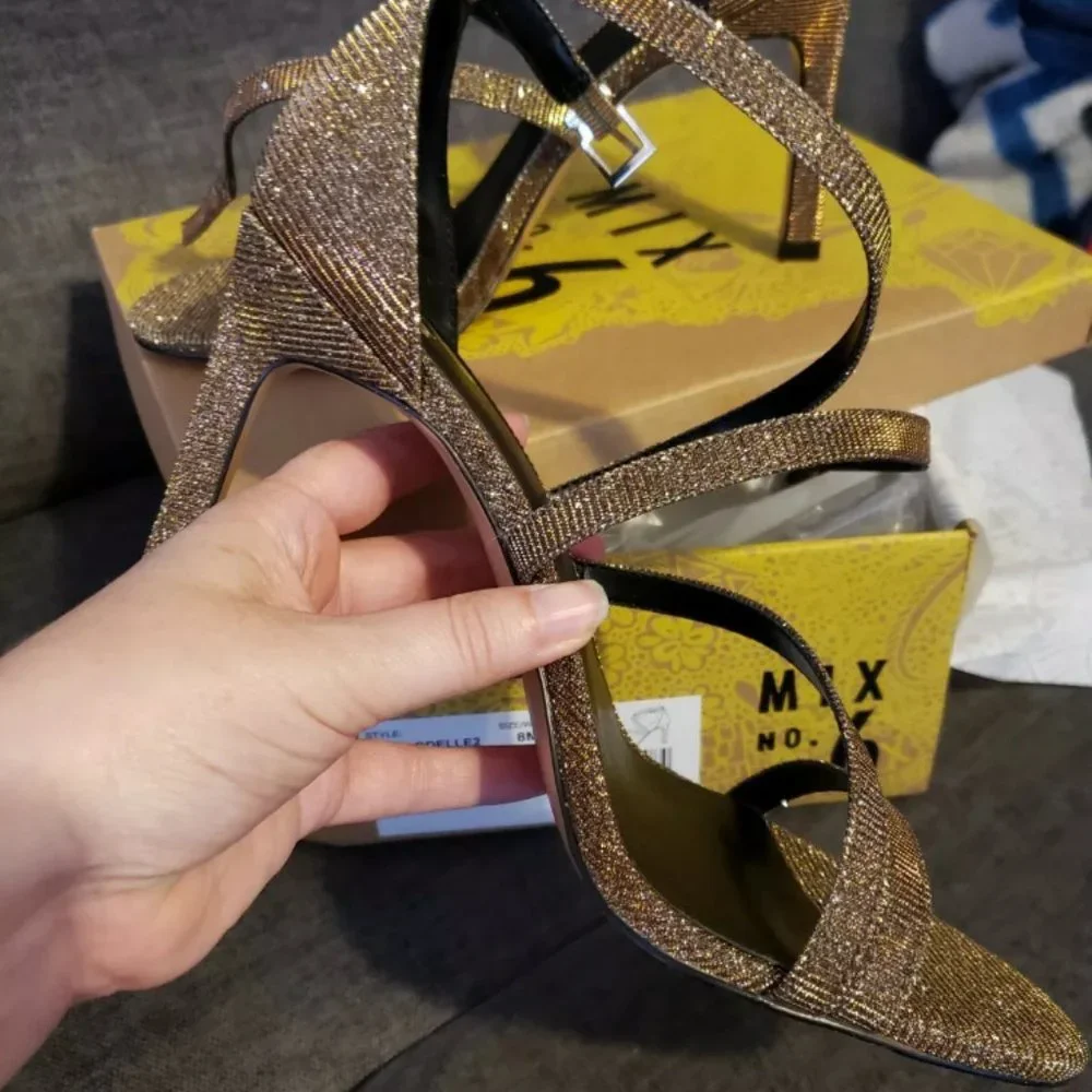 NIB Mix No. 6 Mardelle Topaze Shimmer Sandals 8M